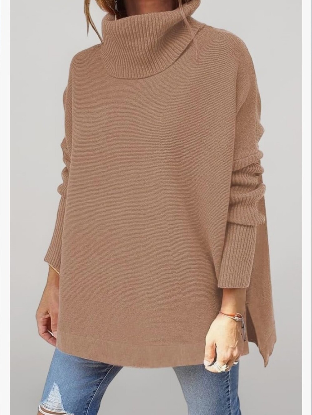Lillusory Women's Ribbed Knit Sweater - Tan/Brown See Comment about Size